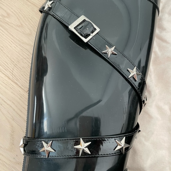 Auth Jimmy Choo Rainboots Size 36 Embellished Signature Stars - Picture 2 of 7
